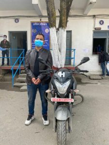 कोहलपुरबाट हराएको मोटरसाइकल काठमाडौंमा भेटियो