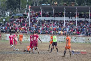 वर्षाले प्रभावित प्रथम मातातीर्थ गोल्डकपको फाइनल खेल (फोटो फिचर)