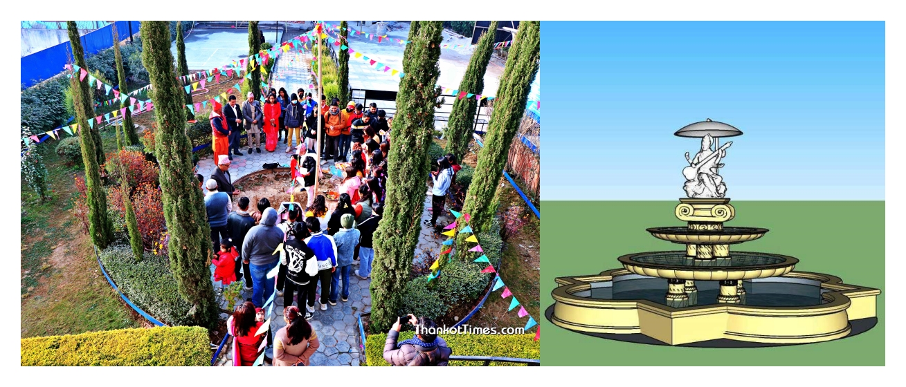 काठमाडाैं शिक्षा क्याम्पस हातामा बन्ने भयो सरस्वती मन्दिर
