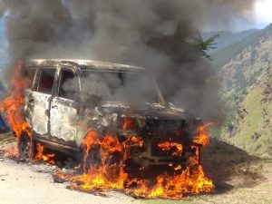 गुडिरहेको सुमोमा आगलागी