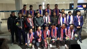 विश्वकपमा छनोट भएको नेपाली यू- १९ टोली स्वदेश फर्कियो