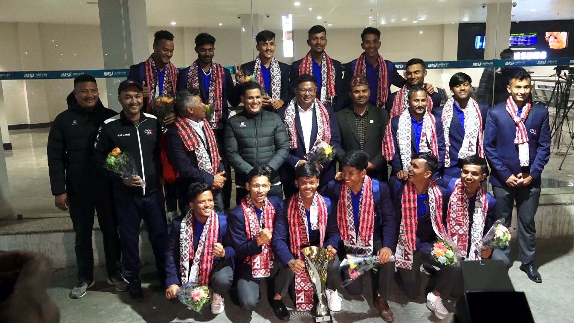 विश्वकपमा छनोट भएको नेपाली यू- १९ टोली स्वदेश फर्कियो