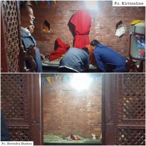 कीर्तिपुरको प्यंगथाँबाट हटाइयो रातो मच्छिन्द्रनाथ र याक: मिसाको प्रतिमूर्ति