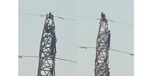 मोरङ ११ घण्टापछि हाइटेन्सन लाइनको पोलबाट ओर्लिए युवक