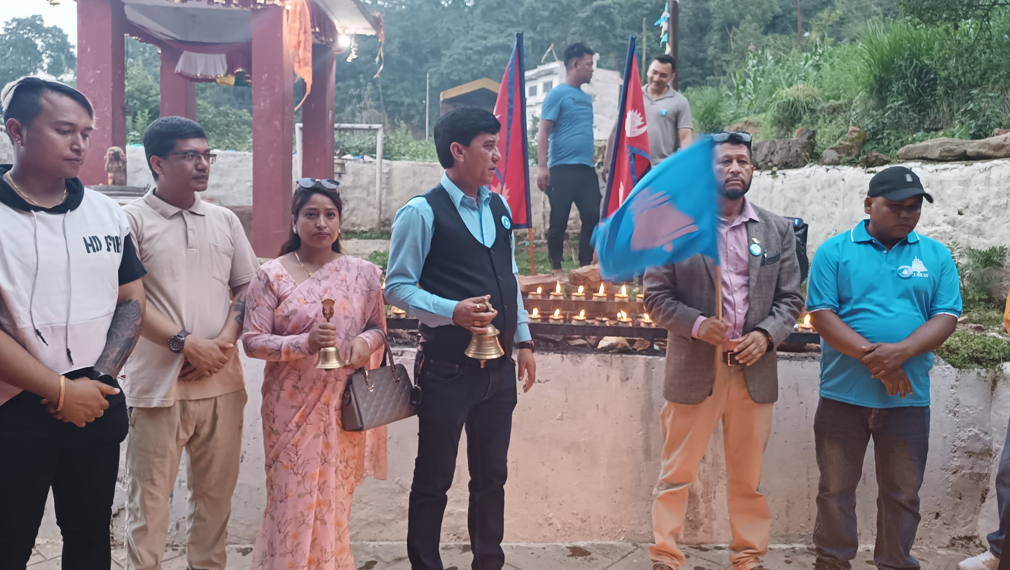 रास्वपा स्थापना दिवसका अवसरमा कीर्तिपुरस्थित बाघभैरव परिसरमा दीप प्रज्वलन