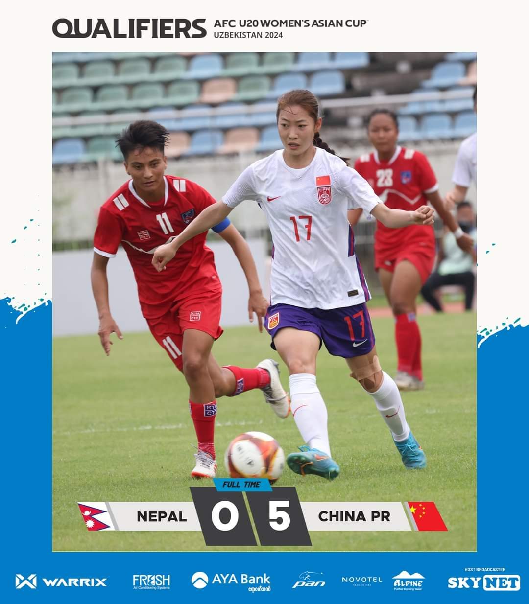 एएफसी यु-२० महिला एसियन कप छनौट: अघिल्लो चरण पुग्ने नेपाल सम्भावना समाप्त