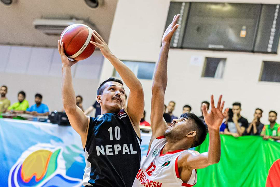 फाइभ नेशन्स कप बास्केटबल: बंगलादेश विरूद्ध जितसँगै नेपाल सेमीफाइनलमा