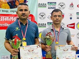 तेस्रो प्रधानमन्त्री कप खुला राष्ट्रिय ब्याडमिन्टन प्रतियोगिताः भेट्रान्स ४५ वर्षमाथि चन्द्रागिरि तेस्रो