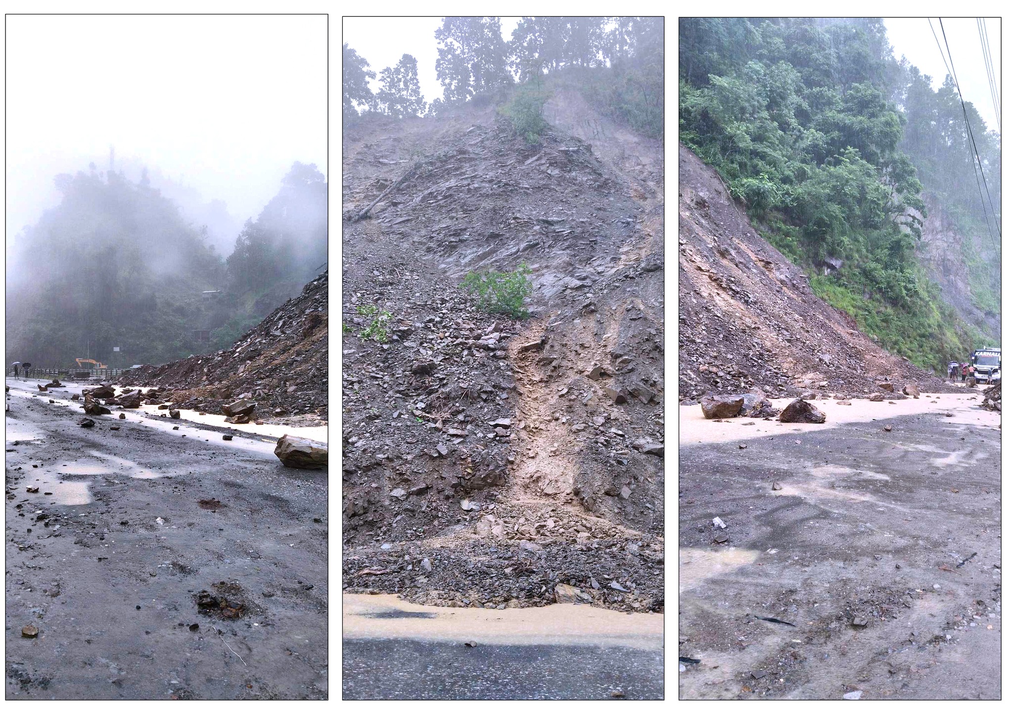 कालिखोलामा पहिरो झरेपछि मुग्लिन-नारायणगढ सडकखण्ड अवरुद्ध