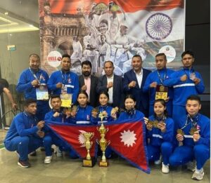 मुम्बई अन्तरार्ष्ट्रिय कराँते च्याम्पियनसीपःधनबहादुर खेलकुद प्रतिष्ठानका खेलाडीलाई ११ स्वर्णपदक