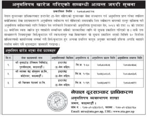 दूरसञ्चार सेवा प्रदायक तीन कम्पनीको अनुमतिपत्र खारेज