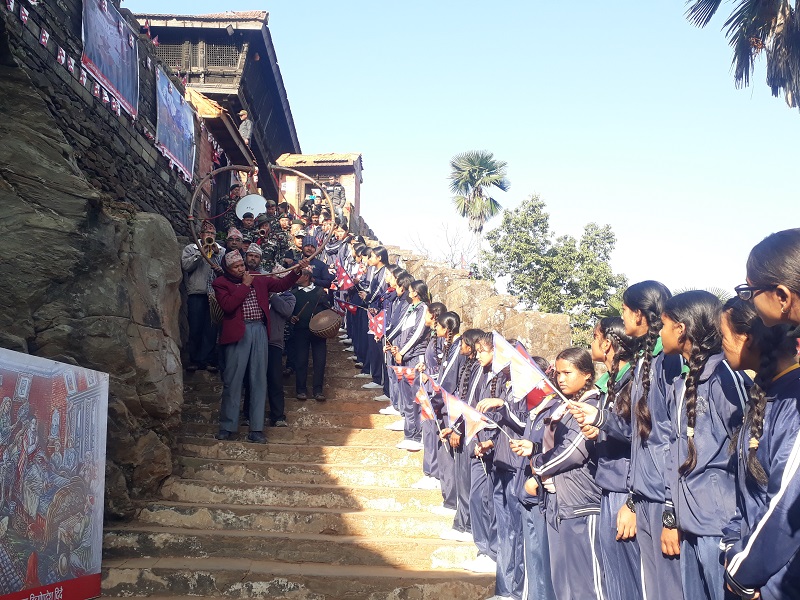 गोरखाबाट काठमाडाैंसम्म नेपाली सेनाको पदयात्रा शुरु