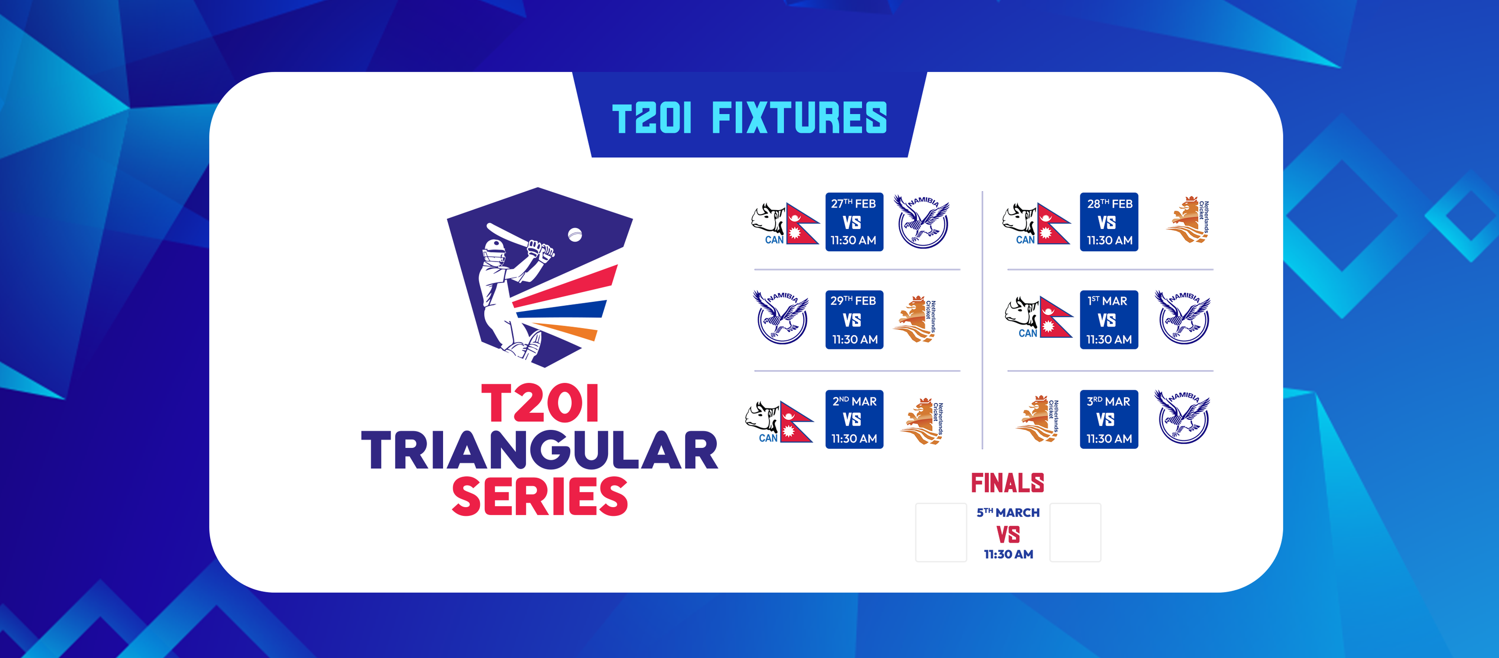 त्रिकोणात्मक टी-२० सिरिज आजदेखि, पहिलो खेलमा नेपाल र नामिबियाबीच प्रतिस्पर्धा हुने