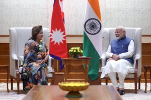 परराष्ट्र मन्त्री राणा र भारतीय प्रधानमन्त्री मोदीबीच भेटवार्ता