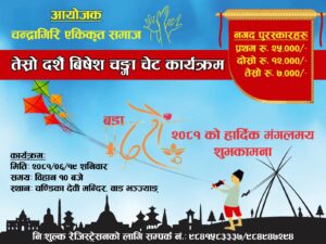 चन्द्रागिरिमा तेस्रो दशैं विशेष चङ्गा चैट प्रतियोगिताको तयारी पूरा, ३४ जनाले प्रतिस्पर्धा गर्ने