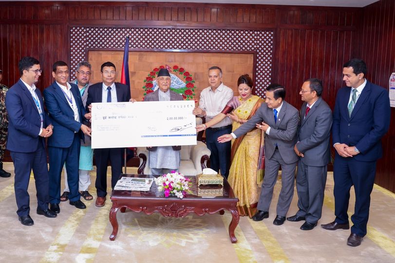 प्रधानमन्त्री दैवी प्रकोप उद्धार कोषमा नेपाल बैंकद्धारा २ करोड रुपैयाँ सहयोग