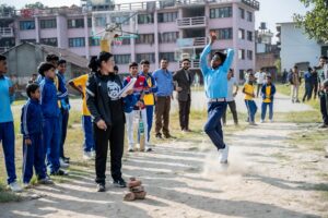 खेल प्रशिक्षण दिन विद्यार्थी छनोट गर्दै काठमाडौं महानगर