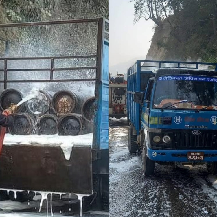 काठमाडौंबाट त्रिशूली जाँदै गरेको गाडीमा ग्यास सिलिन्डर लिक भएपछि..