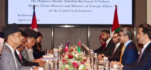 उपप्रधानमन्त्री सिंह र यूएईका उपप्रधानमन्त्री शेख अब्दुल्लाहबिच भेट