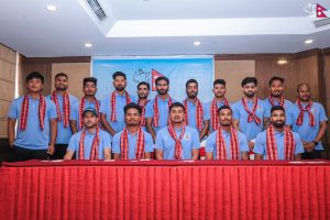 चार देशीय टी-२० अन्तर्राष्ट्रिय शृङ्खला खेल्न नेपाली टोली हङकङ प्रस्थान