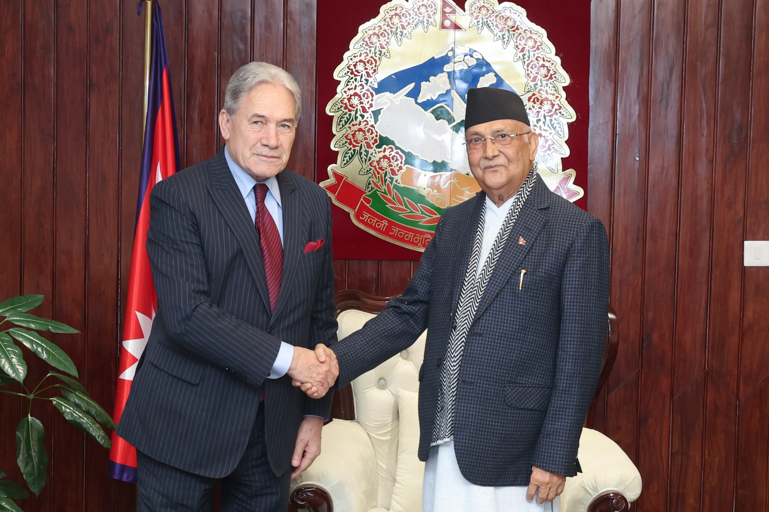 प्रधानमन्त्रीसँग न्यूजिल्याण्डका उपप्रधानमन्त्रीको शिष्टाचार भेट