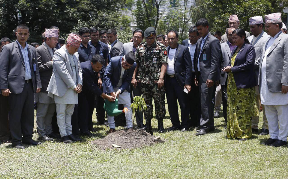 बिरुवा रोप्न चन्द्रागिरि आउँदै प्रधानमन्त्री केपी ओली