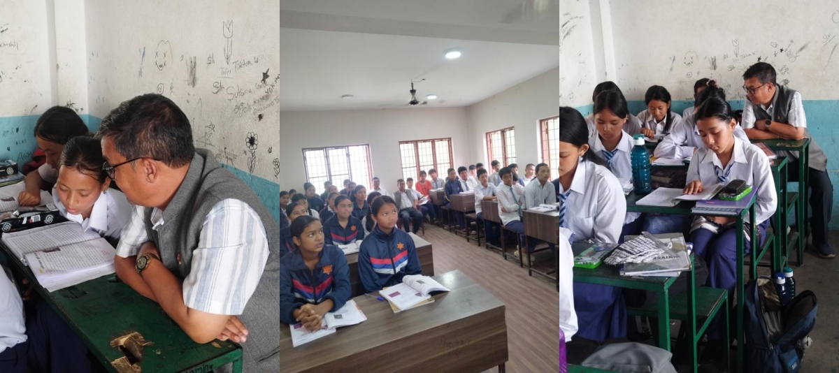 अनि चन्द्रागिरिका जनप्रतिनिधि कक्षा कोठामा विद्यार्थीसँगै बसेर शिक्षकलाई सुन्न थाले