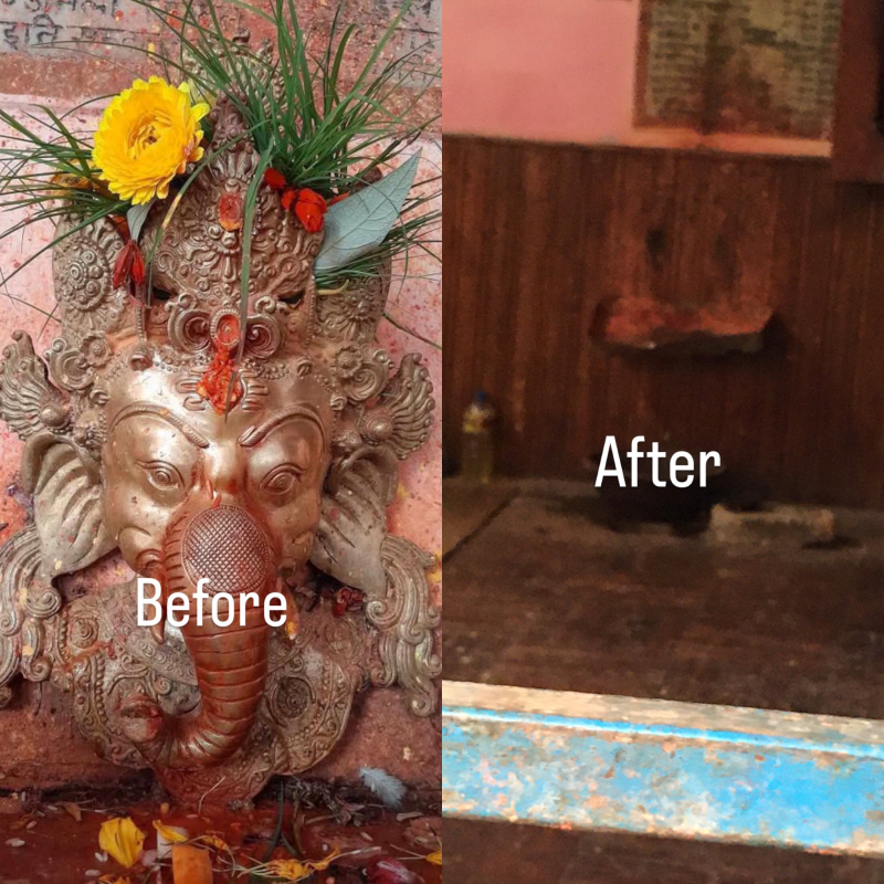 मच्छेगाउँ टाैखेलस्थित गणेश मन्दिरमा चोरी