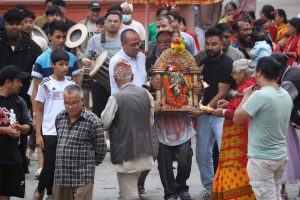 गाईजात्राकाे पूर्वसन्ध्यामा थानकोटमा गणेश पूजा (फोटो फिचर)