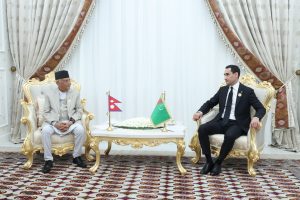 प्रधानमन्त्री ओली र तुर्कमेनिस्तानका राष्ट्रपतिबीच भेटवार्ता