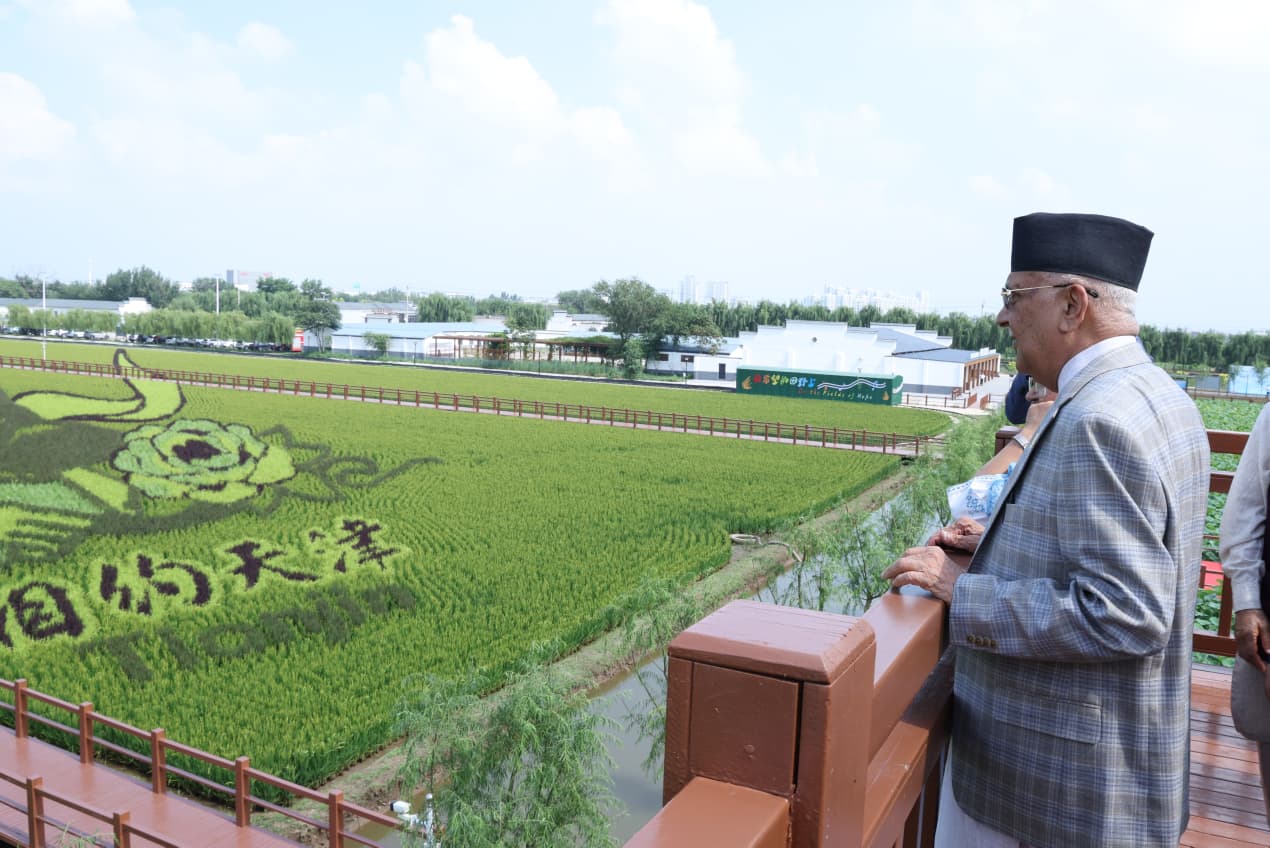 चीनमा धान खेती हेरेर प्रधानमन्त्री दंग (फोटो फिचर)