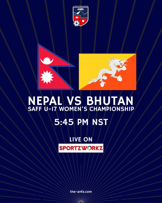साफ यु-१७ महिला च्याम्पियनसिपमा नेपाल र भुटानबीच खेल हुँदै