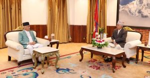 राष्ट्रपति पौडेल र प्रधानमन्त्री ओलीबीच भेटवार्ता