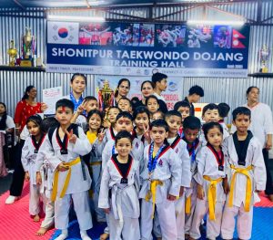 शोणितपुर अन्तर स्कुल तेक्वान्दो प्रतियोगितामा प्रशान्ति परिबोध स्कुल टिम च्याम्पियन