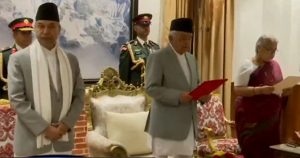 नवनियुक्त प्रधानमन्त्री सुशीला कार्कीद्वारा शपथ ग्रहण