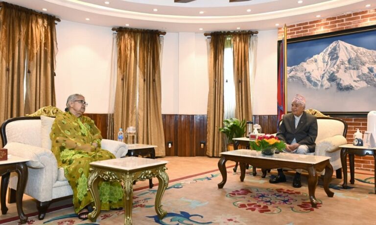 राष्ट्रपति पौडेल र प्रधानमन्त्री कार्कीबीच भेट
