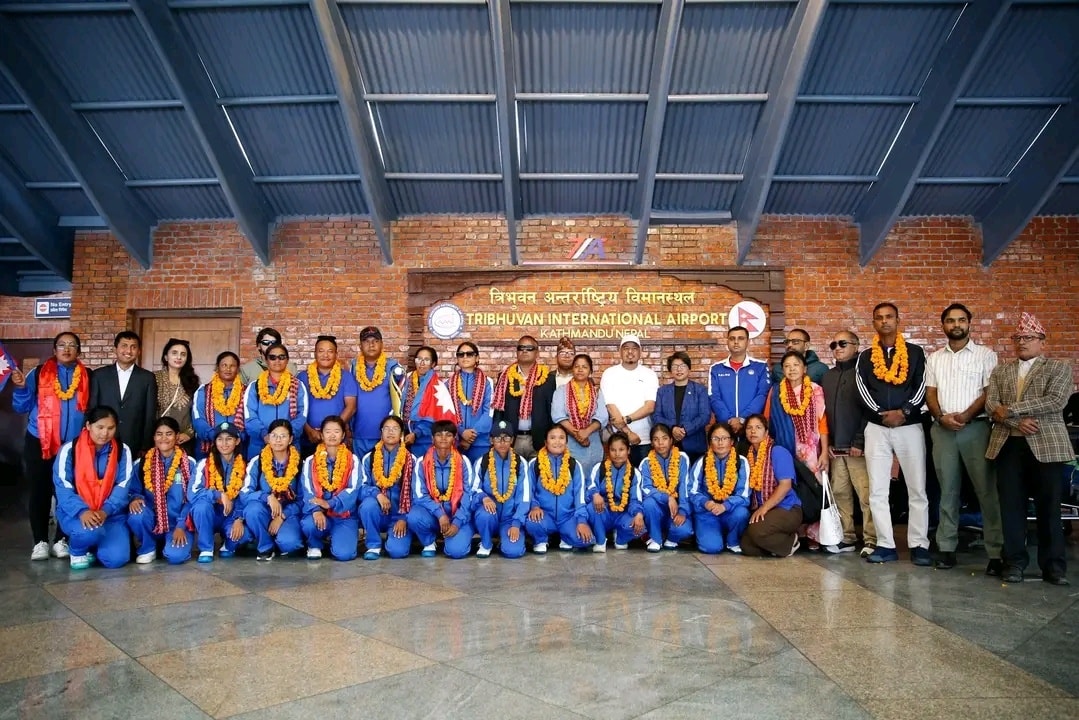 दृष्टिविहीन महिला टी-२० विश्वकपमा उपविजेता बनेको नेपाली टोली स्वदेश फिर्ता