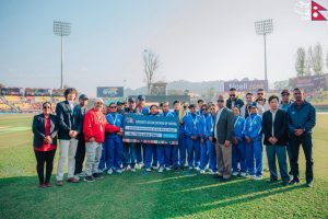 दृष्टिविहीन महिला टी-२० विश्वकपमा उपविजेता टोलीलाई क्यानको १० लाखसहित सम्मान