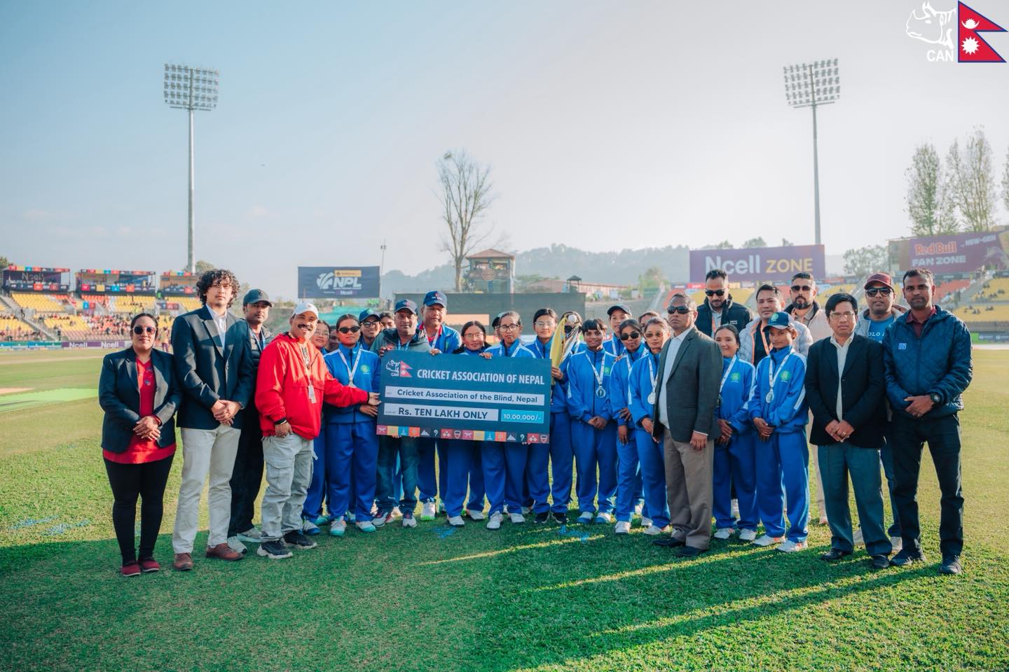 दृष्टिविहीन महिला टी-२० विश्वकपमा उपविजेता टोलीलाई क्यानको १० लाखसहित सम्मान