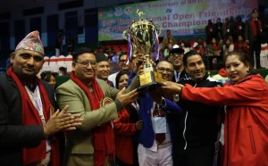 १५ औं इन्टरनेसनल ओपन फ्रेन्डसिप तेक्वान्दो च्याम्पियनसिपः चन्द्रागिरि तेक्वान्दो डोजाङ तेस्रो