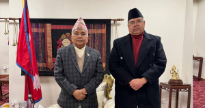 राष्ट्रपति पाैडेलसँग पूर्व प्रधानमन्त्री खनाल र नेपालले गरे छुट्टाछुटै भेट