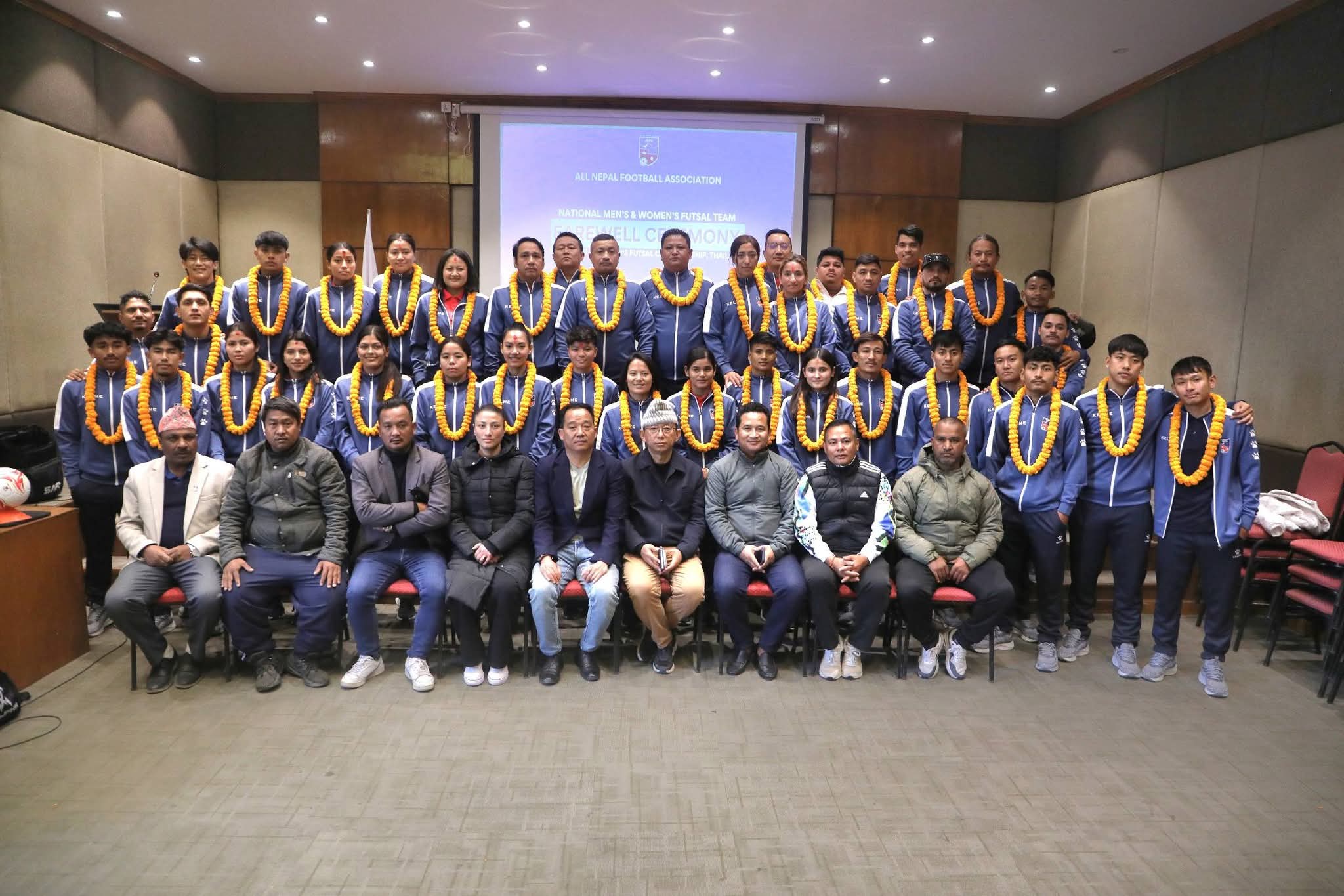 साफ फुटसल च्याम्पियनसिप खेल्ने नेपाली टिमको बिदाइ