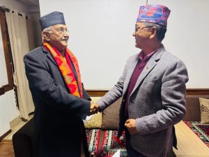 केपी ओली र राजेन्द्र लिङ्देनबीच भेटवार्ता