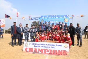 तेस्रो एपिएफ रनिङ्ग ट्रफी फुटबलको उपाधि सैनिक आवासीय महाविद्यालय सल्लाघारीलाई