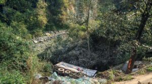 धुनिवेशीमा सिमेन्ट बोकेको ट्रक दुर्घटना, चालकको मृत्यु