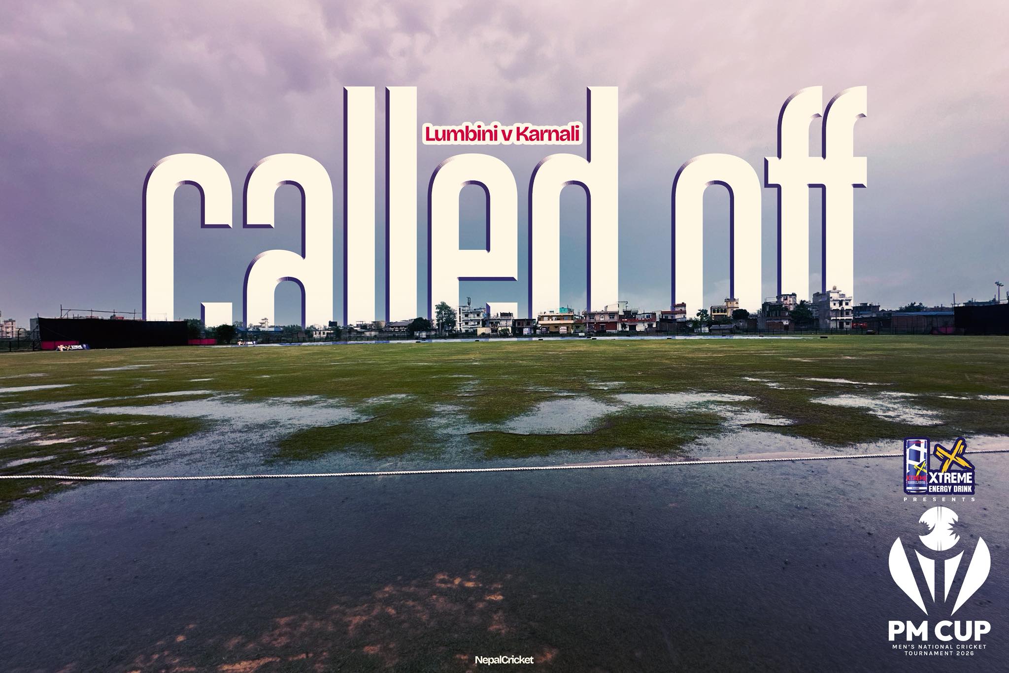 प्रधानमन्त्री कप क्रिकेट: वर्षाका कारण कर्णाली-लुम्बिनी खेल रोकियो