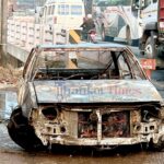 बल्खु पुलमा मध्यरातमा एउटा कार जलेर ध्वस्त, अनुसन्धान जारी