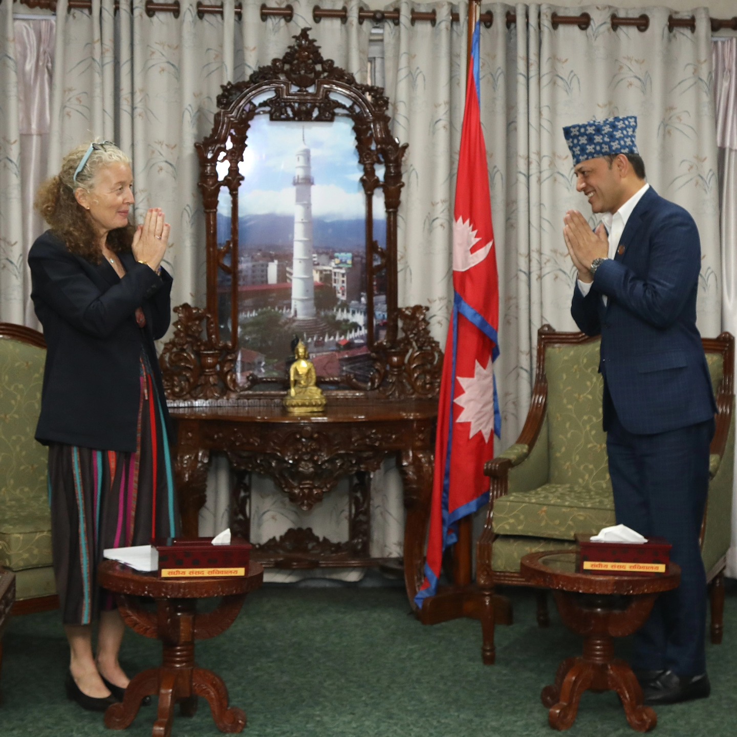 सभामुख डीपी अर्यालसँग यूएन आवासीय संयोजक याहियाको शिष्टाचार भेट