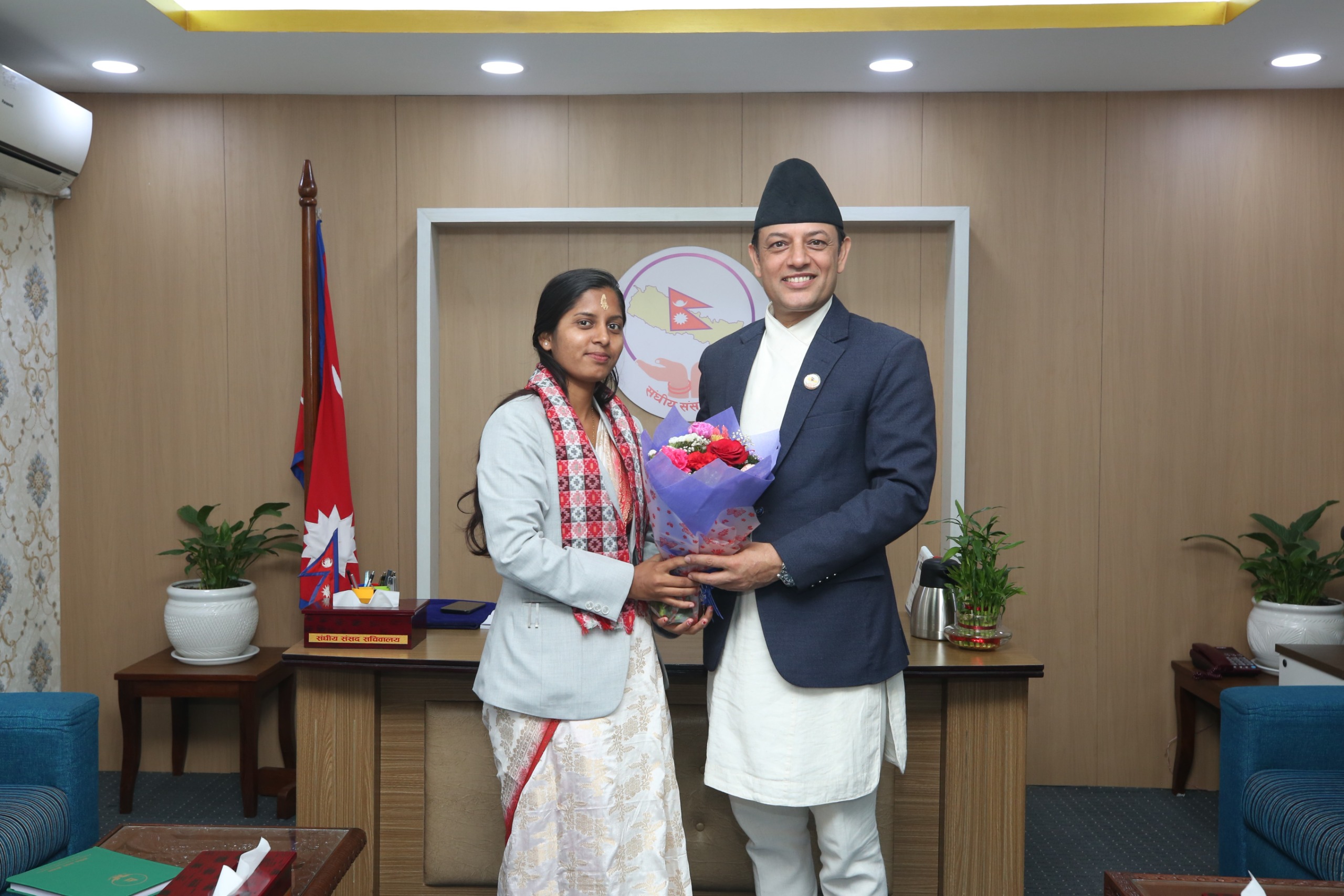 सभामुख र उपसभामुखबीच शिष्टाचार भेट