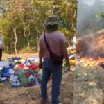 जथाभावी फोहोर जलाएको दक्षिणकाली नगर प्रहरी बलले फेला पारेपछि